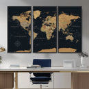 Framed Large World Map Wall Art Canvas Print – Stunning by MyGreatCanvas | Canvas Wall Art Prints | Photo Prints & Wall Decor