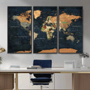 Vintage World Map Canvas Wall Art – Detailed Map with by MyGreatCanvas | Canvas Wall Art Prints | Photo Prints & Wall Decor