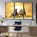 Wild Horses Wall Art Canvas Print – Framed Galloping Herd