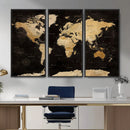 Extra Large World Map Canvas Print – Detailed Map Classic