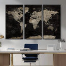 Detailed World Map Wall Art Print - Large Framed World Map