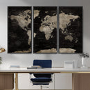 Detailed World Map Wall Art Print - Large Framed World Map