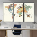 Framed World Map Wall Art Canvas Print for Living Room and by MyGreatCanvas | Canvas Wall Art Prints | Photo Prints & Wall Decor