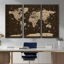 Colorful World Map Canvas Wall Art with Landmarks – Framed by MyGreatCanvas | Canvas Wall Art Prints | Photo Prints & Wall Decor