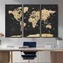 Vintage Blue and Brown World Map Canvas Wall Art – Framed by MyGreatCanvas | Canvas Wall Art Prints | Photo Prints & Wall Decor