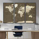Vintage World Map Canvas Print – Framed Travel Map Wall Art by MyGreatCanvas | Canvas Wall Art Prints | Photo Prints & Wall Decor