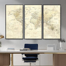 Detailed Large World Map Wall Decor Canvas Art Print