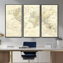 Detailed Large World Map Wall Decor Canvas Art Print by MyGreatCanvas | Canvas Wall Art Prints | Photo Prints & Wall Decor