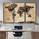 World Map Wall Art Canvas Print