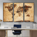 Modern Red and Gray World Map Canvas Print – Framed Wall Art by MyGreatCanvas | Canvas Wall Art Prints | Photo Prints & Wall Decor