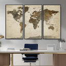 Vintage World Map Canvas Wall Art – Framed Travel Map for by MyGreatCanvas | Canvas Wall Art Prints | Photo Prints & Wall Decor