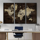 Blue World Map Canvas Wall Art – Framed Modern Travel Map by MyGreatCanvas | Canvas Wall Art Prints | Photo Prints & Wall Decor