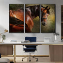 Majestic Brown Horse Wall Art Canvas Print – Framed