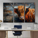 Highland Cow Wall Art Canvas Print, Abstract Rustic Farm by MyGreatCanvas | Canvas Wall Art Prints | Photo Prints & Wall Decor