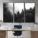Black White Forest Wall Art Canvas Print, Misty Pine Tree by MyGreatCanvas | Canvas Wall Art Prints | Photo Prints & Wall Decor