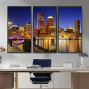 Boston Wall Art Canvas Print, Boston City Downtown Night by MyGreatCanvas | Canvas Wall Art Prints | Photo Prints & Wall Decor