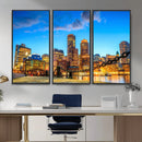 Boston Wall Art Canvas Print, Boston City Downtown Night by MyGreatCanvas | Canvas Wall Art Prints | Photo Prints & Wall Decor