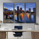 Boston Wall Art Canvas Print, Boston City Downtown Night by MyGreatCanvas | Canvas Wall Art Prints | Photo Prints & Wall Decor