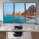 Chicago Wall Art Canvas Print, Chicago City Downtown Night by MyGreatCanvas | Canvas Wall Art Prints | Photo Prints & Wall Decor