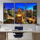 Chicago Wall Art Canvas Print - Chicago City Downtown Night by MyGreatCanvas | Canvas Wall Art Prints | Photo Prints & Wall Decor