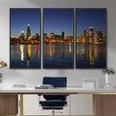 Chicago Wall Art Canvas Print - Chicago City Downtown Night by MyGreatCanvas | Canvas Wall Art Prints | Photo Prints & Wall Decor