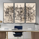 Abstract Cow Longhorn Wall Art Canvas Print for Cabin Decor by MyGreatCanvas | Canvas Wall Art Prints | Photo Prints & Wall Decor