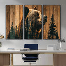 Rustic Bear Wall Art Canvas Print – Woodland Wildlife by MyGreatCanvas | Canvas Wall Art Prints | Photo Prints & Wall Decor