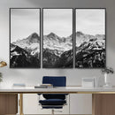 Black and White Mountain Wall Art Canvas Print, Snowy Alpine by MyGreatCanvas | Canvas Wall Art Prints | Photo Prints & Wall Decor