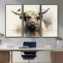 Abstract Highland Cow Wall Art Canvas Print, Rustic Farm by MyGreatCanvas | Canvas Wall Art Prints | Photo Prints & Wall Decor