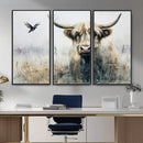 Abstract Highland Cow Animal Wall Art Canvas Print by MyGreatCanvas | Canvas Wall Art Prints | Photo Prints & Wall Decor