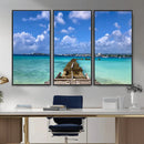 Caribbean Ocean Pier Seascape Wall Art Canvas Print, by MyGreatCanvas | Canvas Wall Art Prints | Photo Prints & Wall Decor