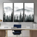 Misty Pine Forest Mountain Landscape Wall Art Canvas Print by MyGreatCanvas | Canvas Wall Art Prints | Photo Prints & Wall Decor
