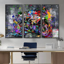 Graffiti Motorcycle Wall Art Canvas Print, Urban Street Art by MyGreatCanvas | Canvas Wall Art Prints | Photo Prints & Wall Decor
