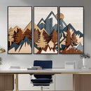 Layered Wooden Mountain Wall Art Canvas Print, Modern Rustic by MyGreatCanvas | Canvas Wall Art Prints | Photo Prints & Wall Decor