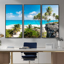 Tropical Beach Wall Art Canvas Print, Palm Tree Ocean by MyGreatCanvas | Canvas Wall Art Prints | Photo Prints & Wall Decor