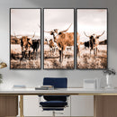 Texas Longhorn Cattle Wall Art Canvas Print, Sepia Western by MyGreatCanvas | Canvas Wall Art Prints | Photo Prints & Wall Decor