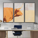 Minimal Longhorn Bull Wall Art Canvas Print, Neutral Western by MyGreatCanvas | Canvas Wall Art Prints | Photo Prints & Wall Decor