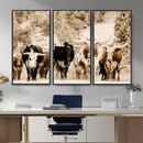 Western Longhorn Herd Wall Art Canvas Print, Sepia Texas by MyGreatCanvas | Canvas Wall Art Prints | Photo Prints & Wall Decor