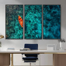 Turquoise Ocean Boat Wall Art Canvas Print by MyGreatCanvas | Canvas Wall Art Prints | Photo Prints & Wall Decor