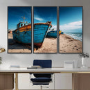 Coastal Fishing Boats Wall Art Canvas Print, Sunset Beach by MyGreatCanvas | Canvas Wall Art Prints | Photo Prints & Wall Decor