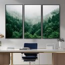 Misty Pine Forest Wall Art Canvas Print, Foggy Evergreen by MyGreatCanvas | Canvas Wall Art Prints | Photo Prints & Wall Decor