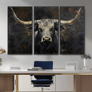 Rustic Longhorn Bull Wall Art Canvas Print – Vintage Western by MyGreatCanvas | Canvas Wall Art Prints | Photo Prints & Wall Decor