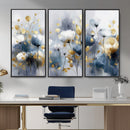 Large Abstract Flowers Wall Art Canvas Print – Gold and Blue by MyGreatCanvas | Canvas Wall Art Prints | Photo Prints & Wall Decor