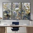 Abstract Floral Wall Art Canvas Print – Gold and Blue by MyGreatCanvas | Canvas Wall Art Prints | Photo Prints & Wall Decor