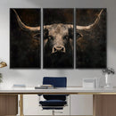Vintage Longhorn Bull Wall Art Canvas Print – Rustic Western by MyGreatCanvas | Canvas Wall Art Prints | Photo Prints & Wall Decor