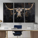 Abstract Longhorn Bull Wall Art Canvas Print – Rustic by MyGreatCanvas | Canvas Wall Art Prints | Photo Prints & Wall Decor