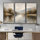 Neutral Abstract River Landscape Wall Art Canvas Print by MyGreatCanvas | Canvas Wall Art Prints | Photo Prints & Wall Decor