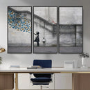Banksy Girl with Butterflies Street Art Wall Art Canvas by MyGreatCanvas | Canvas Wall Art Prints | Photo Prints & Wall Decor