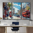 London Street Canvas Wall Art — Big Ben Red Bus Print | Oil by MyGreatCanvas | Canvas Wall Art Prints | Photo Prints & Wall Decor