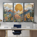 Boho Mountain Landscape Large Wall Art, Horizontal Gold by MyGreatCanvas | Canvas Wall Art Prints | Photo Prints & Wall Decor